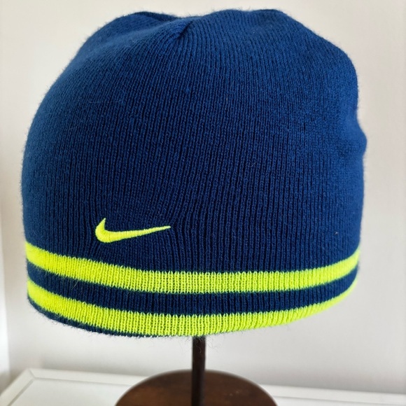 Nike kids youth blue yellow beanie hat - Picture 1 of 7